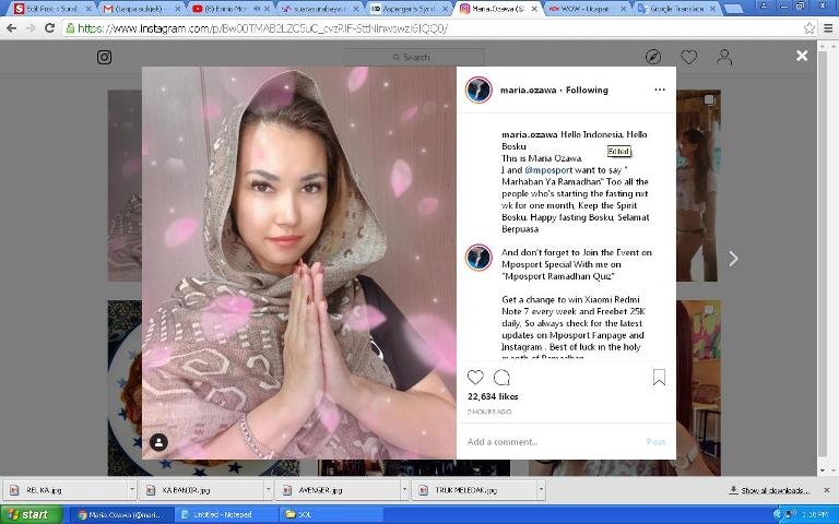 Maria Ozawa Ucapkan Selamat Ramadhan - SurabayaOnline.co