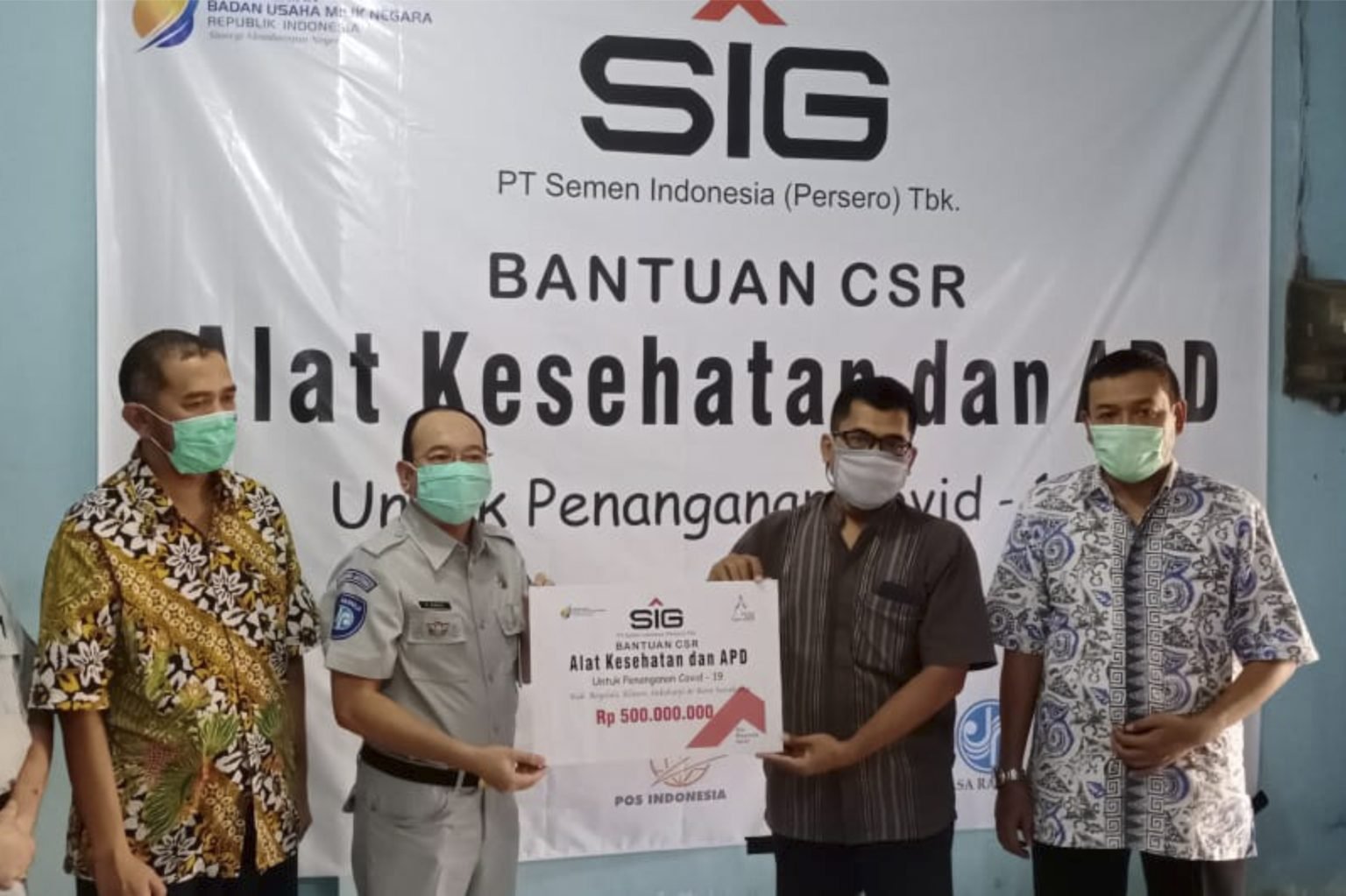 Hadapi Covid-19, SIG Bantu Alkes dan APD Rp 500 Juta