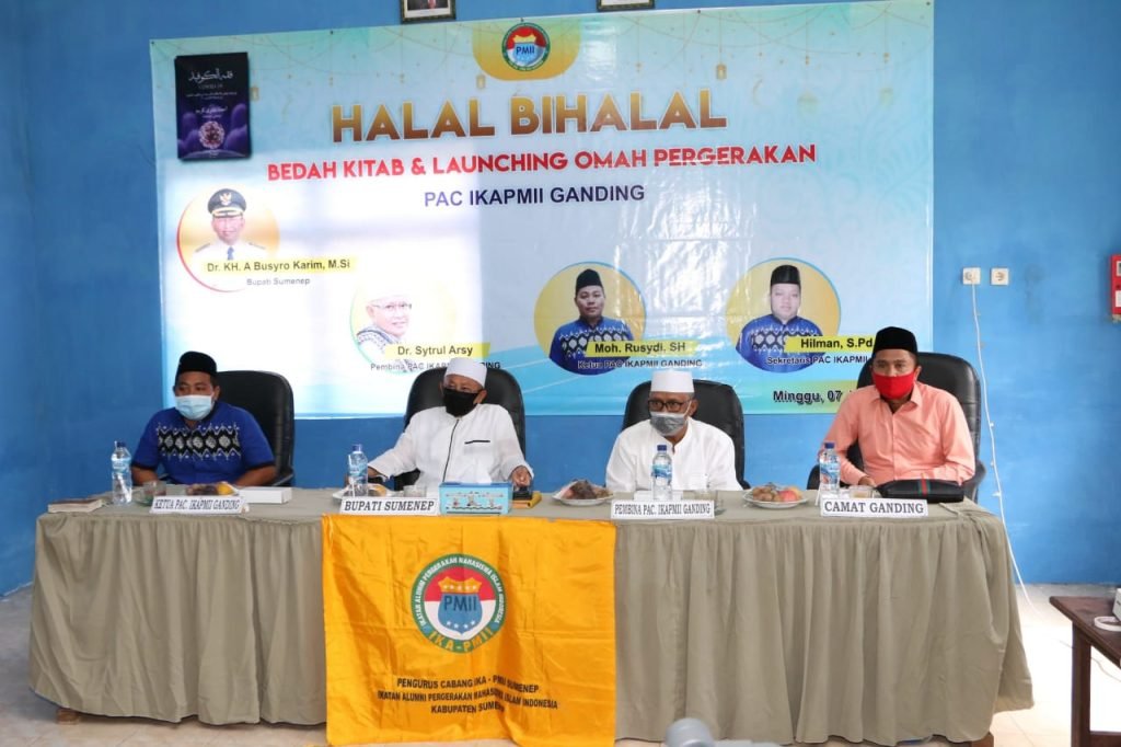 PAC IKA PMII GANDING SUMENEP MENGGELAR HALAL BIHALAL dan BEDAH Kitab Fiqih COVID-19