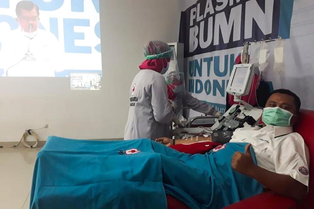 Empat Pegawai SIG Donor Plasma