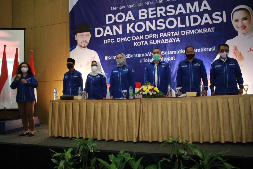 DPC Partai Demokrat Surabaya Laksanakan Isra Mi’raj, Doa Bersama, dan Konsolidasi