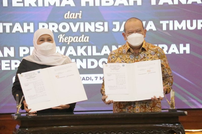 Pemprov Hibahkan Tanah Senilar Rp 2 Miliar untuk Kantor Perwakilan DPD RI