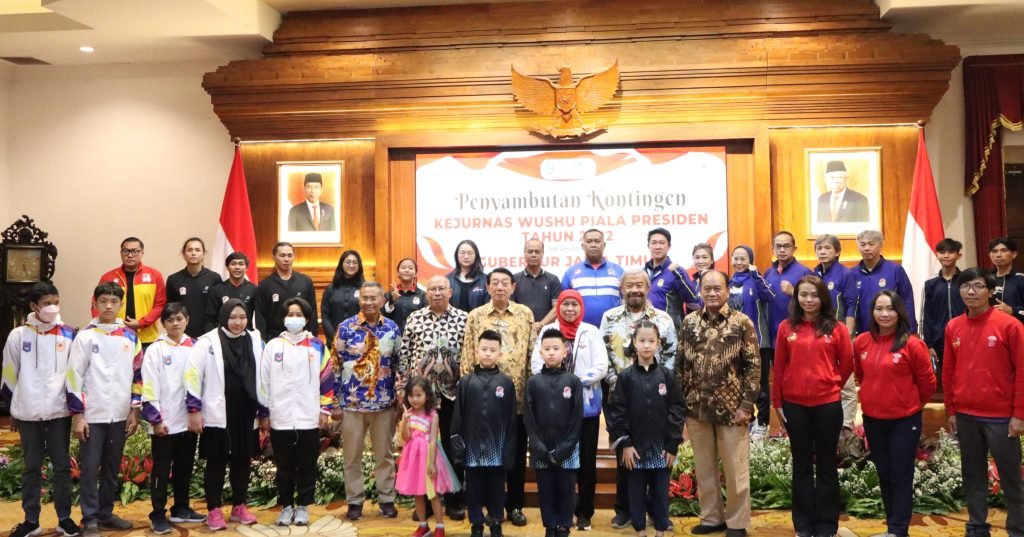 Jelang Kejurnas Piala Presiden 2022, Gubernur Khofifah Terima Atlet Wushu dari 21 Provinsi