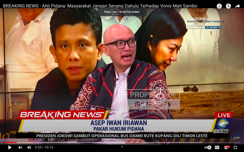 Hukuman Mati Ferdy Sambo, Pakar Hukum Sebut Rakyat Indonesia Jangan Senang Dulu