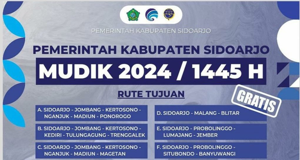 Pemkab Sidoarjo Gelar Mudik Gratis Lebaran 2024 pada Enam Tujuan di Jawa Timur