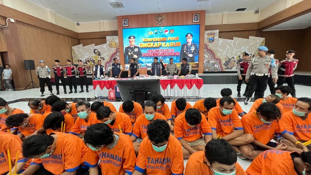 Satresnarkoba Polresta Sidoarjo Amankan 76 Tersangka Narkoba