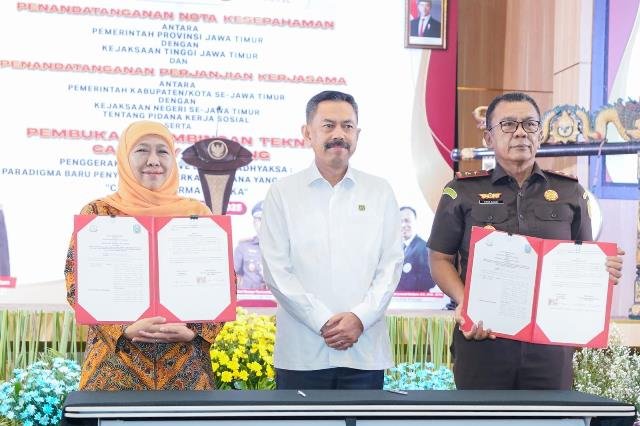 Pemprov Jatim MoU Pidana Kerja Sosial dengan Kajati Jatim