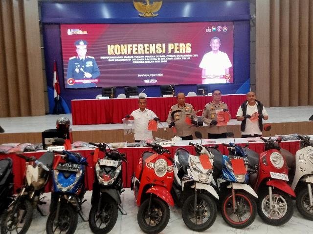 Polda Jatim dan Jajaran Ungkap 320 Kasus Curanmor dan Curat