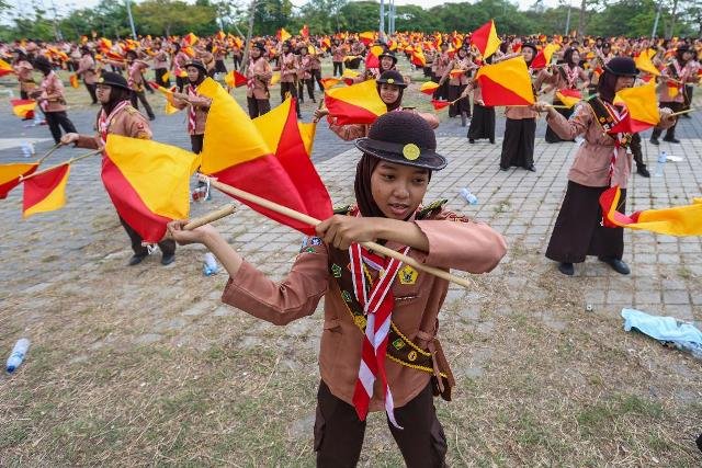 Pramuka Surabaya Pecahkan 3 Rekor Muri