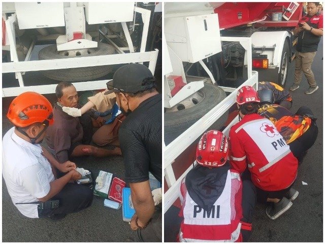Perempuan Tewas Terlindas Truk Tangki