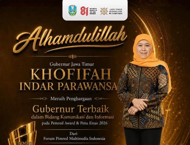 Gubernur Khofifah Raih Penghargaan Pimred Award 2026