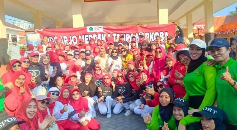 Dipimpin Wabup Mimik, 150 Emak-emak Deklarasi Sidoarjo Bebas Narkoba