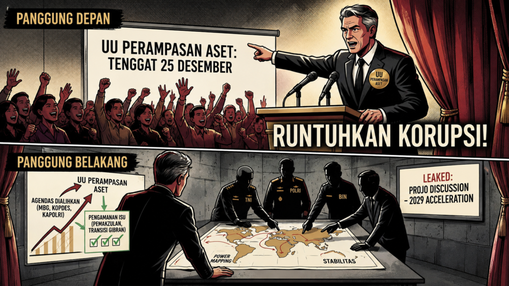 Drama di Balik Etalase Demonstrasi: Panggung Kekuasaan, Pembelokan Isu, dan Kalkulasi Istana