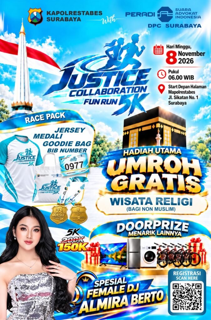 Target 5.000 Peserta, Fun Run Kolaborasi Polrestabes Surabaya dan Peradi SAI